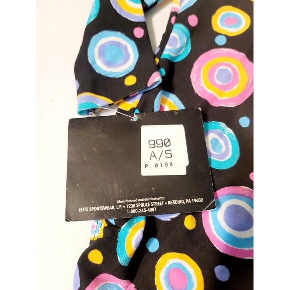 GK Elite VTG Retro 60s Concentric Circles LS Cotton Leotard Bodysuit AS Adult S - Picture 9 of 15